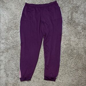 Purple Relaxed Fit Track Pants with Elastic Waist